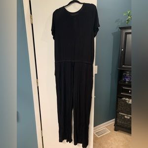 Black short sleeve cotton jumpsuit xxl